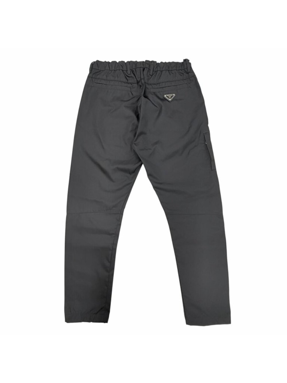 Prada Re-Nylon Triangle Logo Plate Drawstring Trousers Pants Black 46